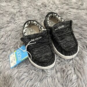 Hey Dude Shoes Wally Stretch Slip On Shoe Black/White Toddler 6c NEW